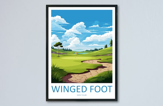 Winged Foot Golf Club Travel Print Wall Art Winged Foot Golf Club Wall Hanging Home Dcor Winged Foot Golf Club Art Gift Art Lovers Golf Art