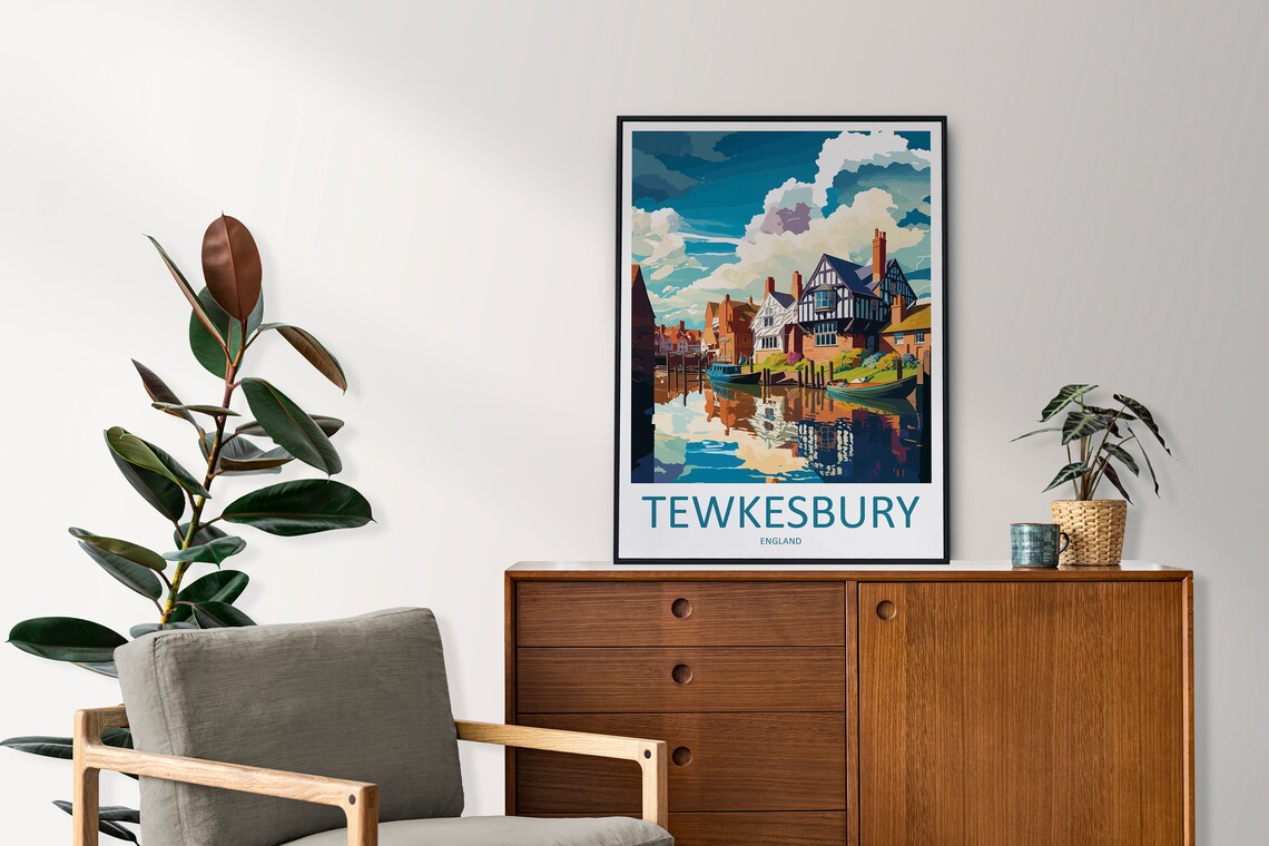 Tewkesbury Travel Poster, England Wall Art - Image 2
