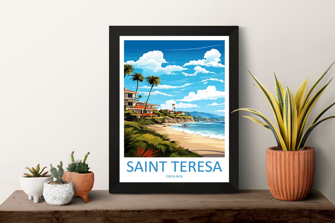 Saint Teresa Costa Rica Cliffside Beach Resort Tropical Travel Poster - Image 3