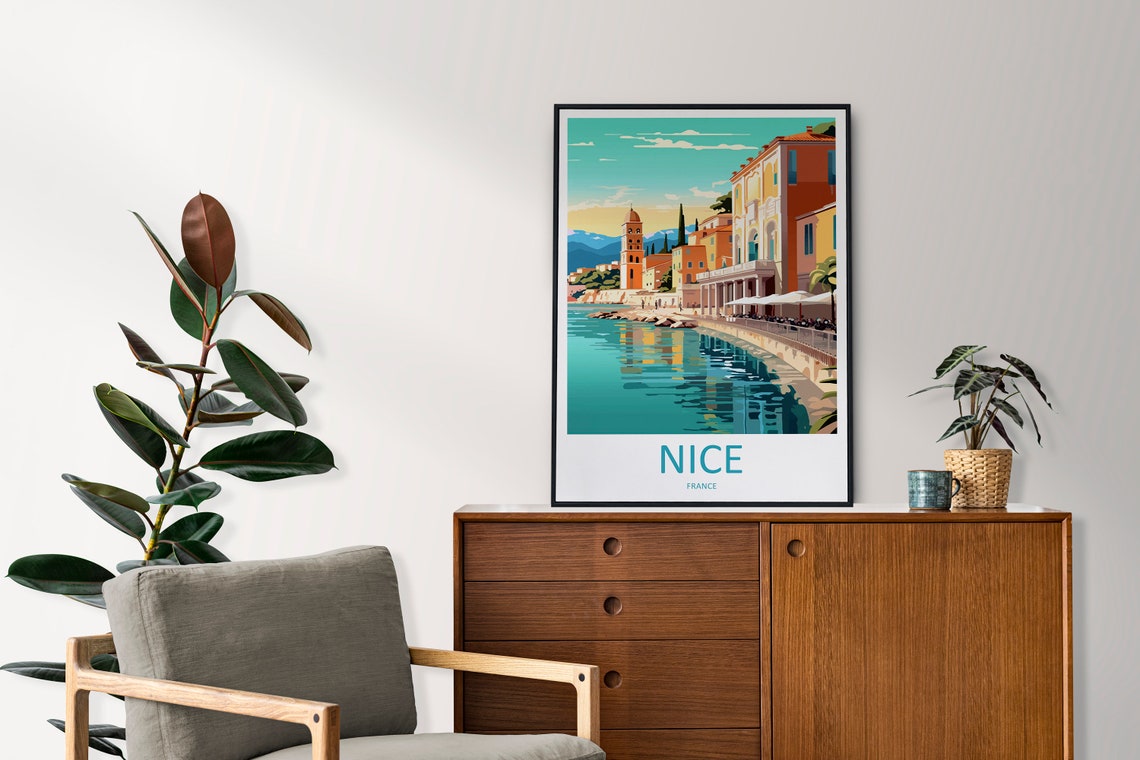 Nice France Print Nice France Home Decor Cityscape Art Print Nice France Wall Art For Travel Enthusiast Gift Wall Hanging Nice France Poster - Image 2