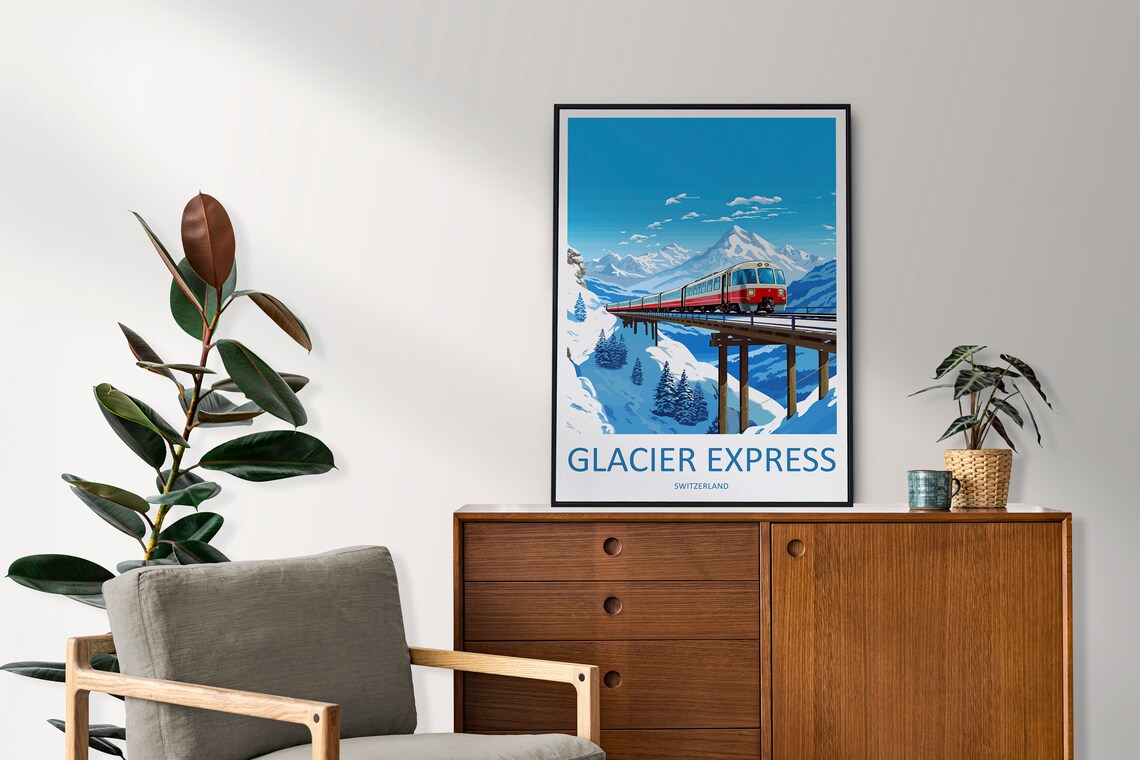 Glacier Express Travel Poster, Switzerland Rail Journey - Image 2