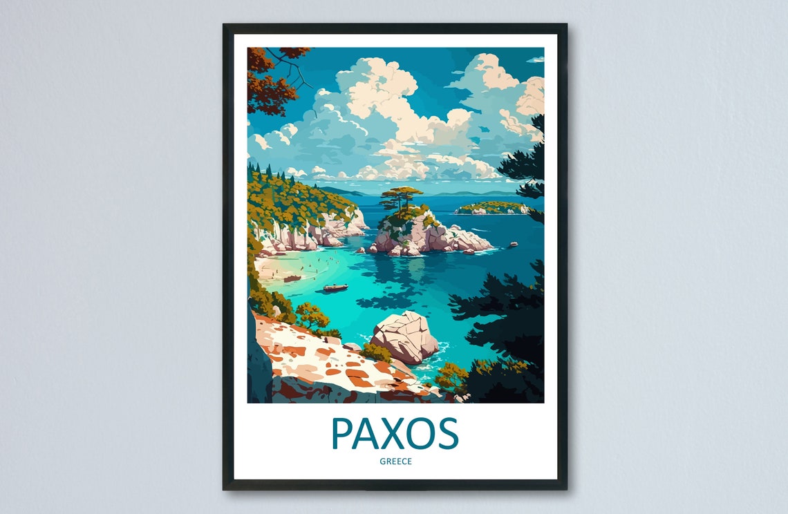 Ionian Paxos Greece Turquoise Island Cove Rocky Coastline Poster