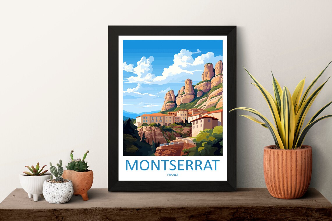 Montserrat Travel Poster, Spain Wall Art Print - Image 3
