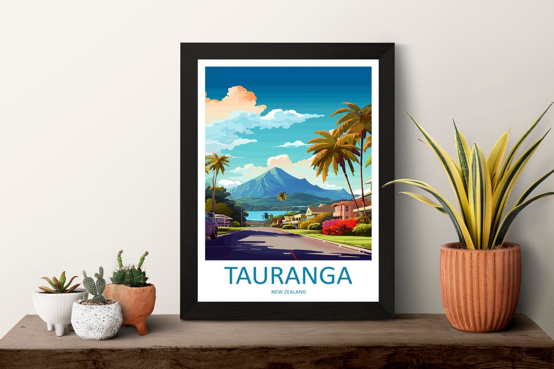 Tauranga Travel Print Wall Art Tauranga Wall Hanging Home Dcor Tauranga Gift Art Lovers New Zealand Art Lover Gift Print New Zealand Art - Image 3