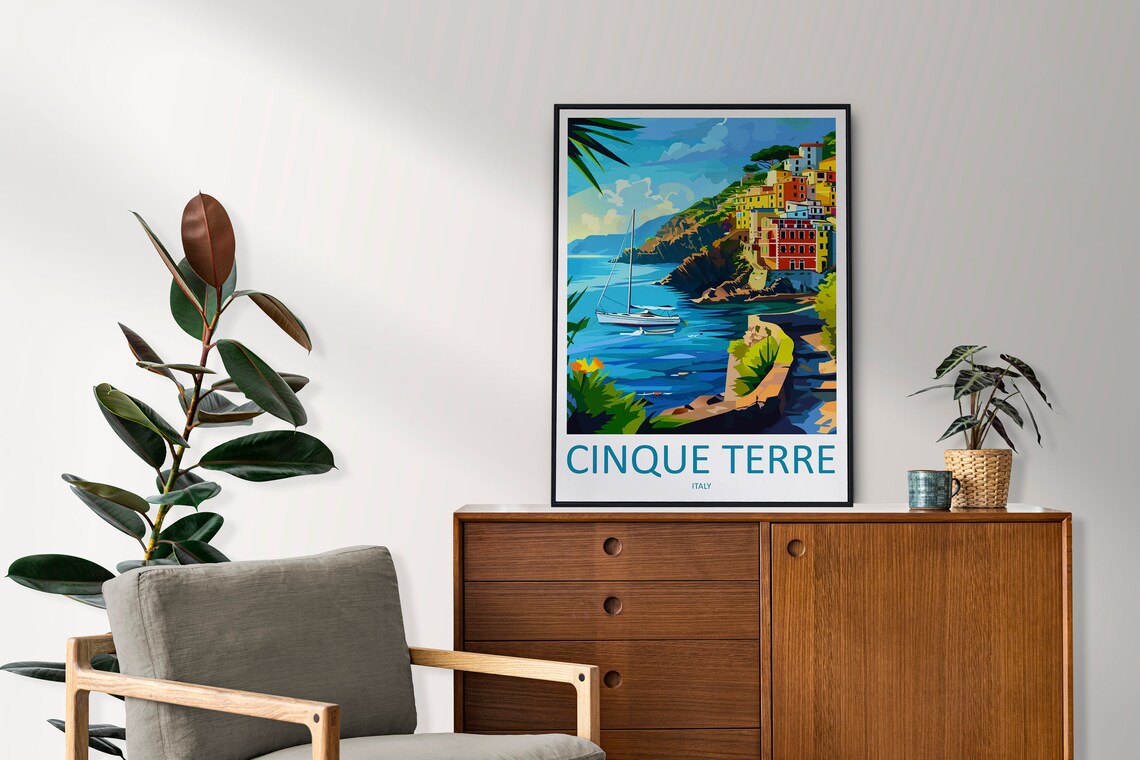 Cinque Terre Italy Travel Poster, Wall Art Print - Image 2