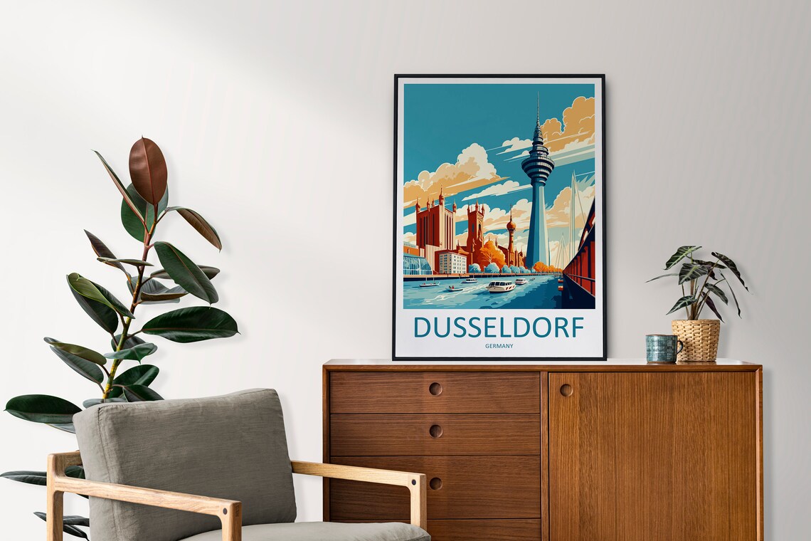 Dusseldorf Travel Poster, Germany Wall Decor - Image 2