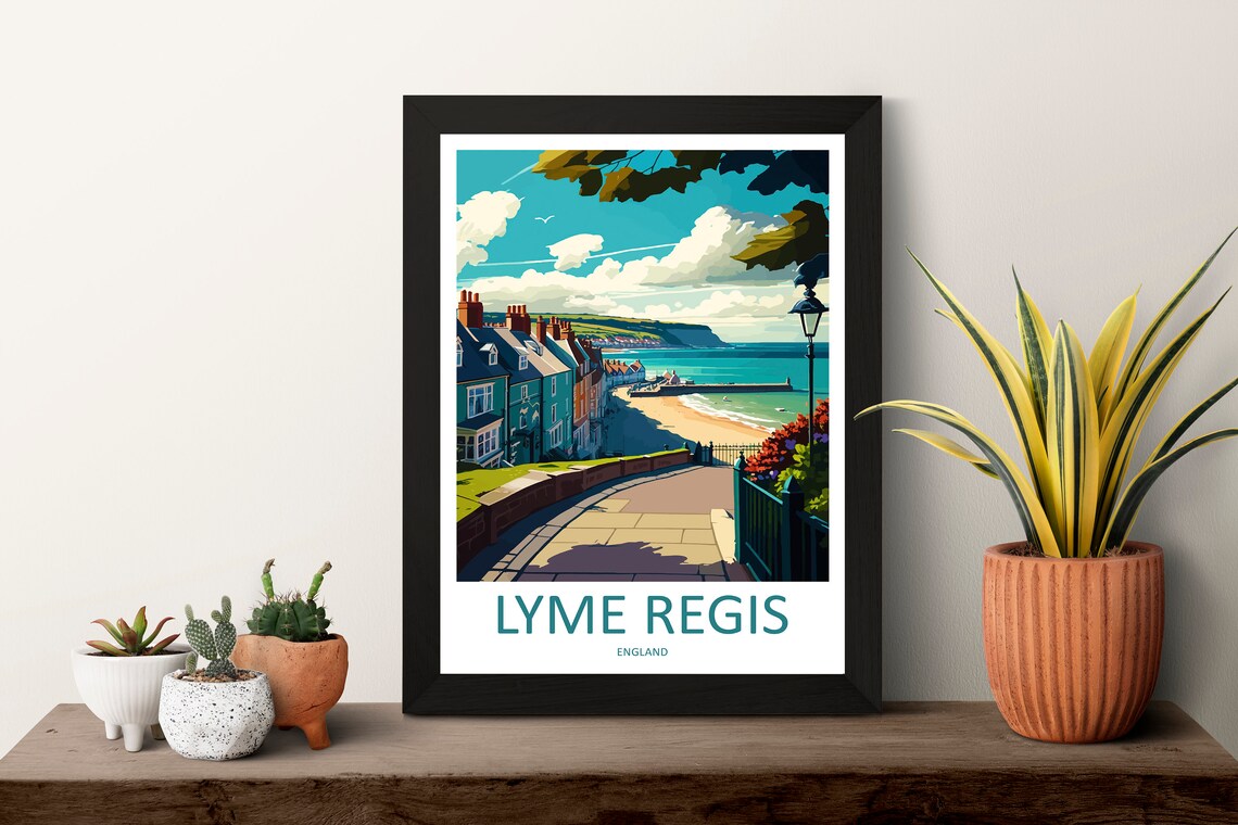 Lyme Regis Travel Poster, England Wall Art - Image 3