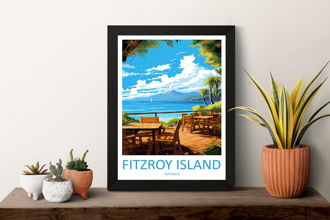 Fitzroy Island Beachfront Deck Ocean View Australia Travel Poster - Image 3