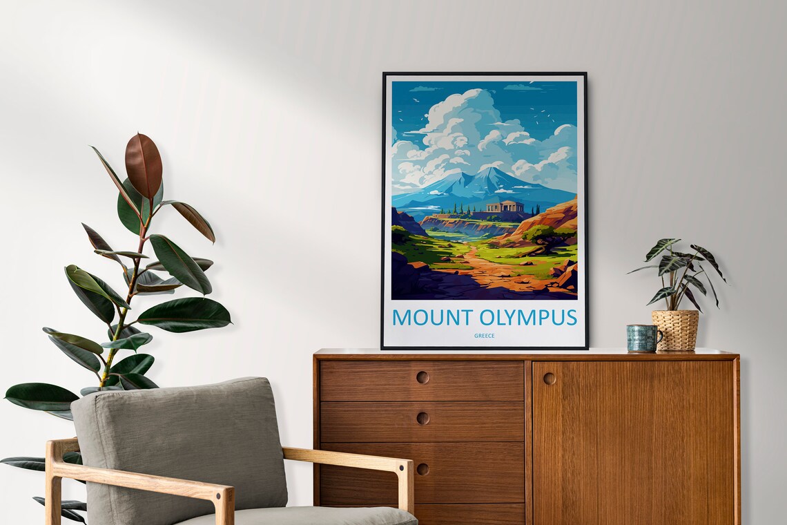 Mount Olympus Greece Travel Poster, Wall Art Print - Image 2