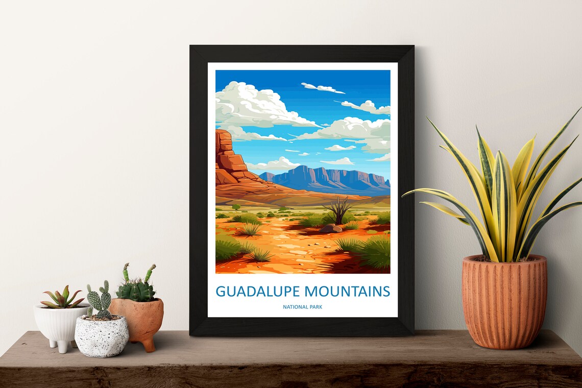 Guadalupe Mountains Texas Desert Vista National Park Travel Poster - Image 3