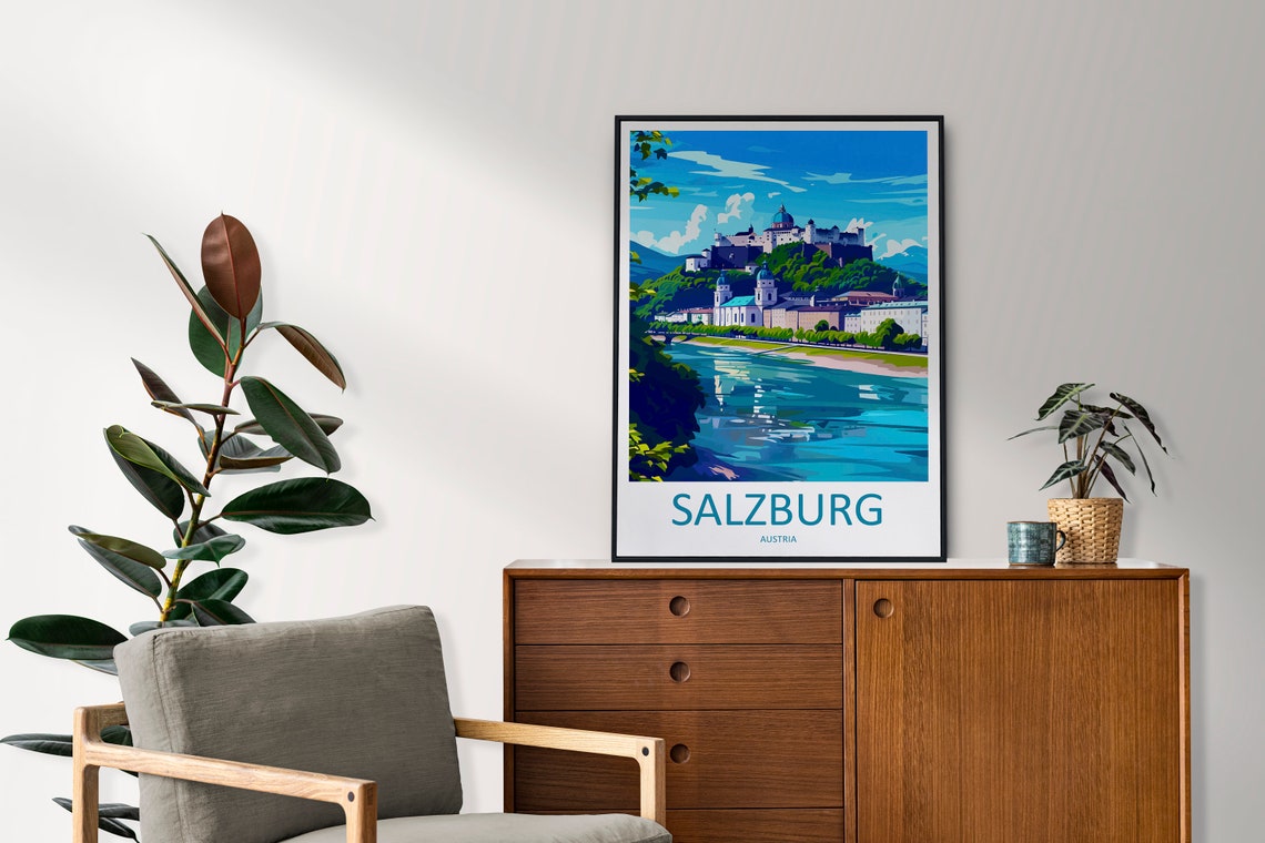 Salzburg Print Salzburg Home Dcor Cityscape Art Print Salzburg Wall Art For Travel Enthusiast Gift Wall Hanging Salzburg Austria Poster Art - Image 2