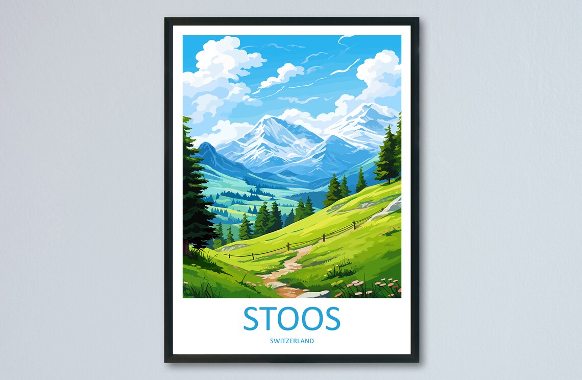 Stoos Travel Poster, Switzerland Travel Print