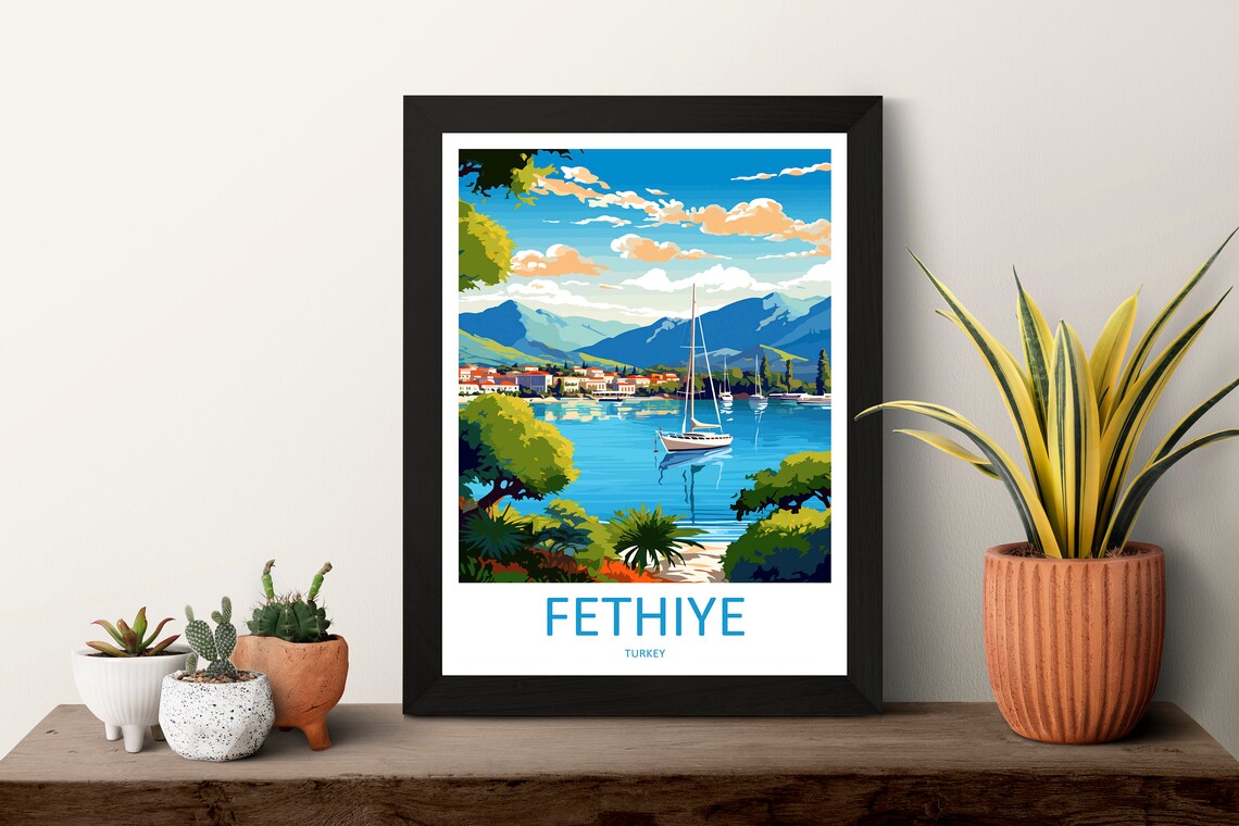 Fethiye Travel Poster, Turkey Place Print - Image 3