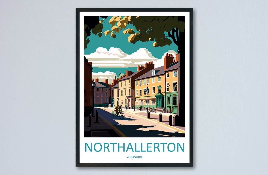 Northallerton Yorkshire England Historic Street Travel Poster