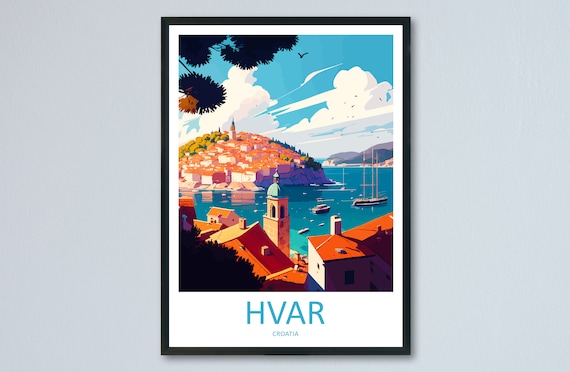 Hvar Travel Print, Croatia Island Travel Poster