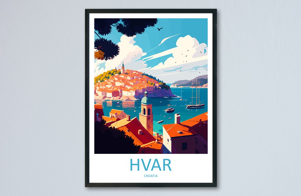 Hvar Travel Print, Croatia Island Travel Poster