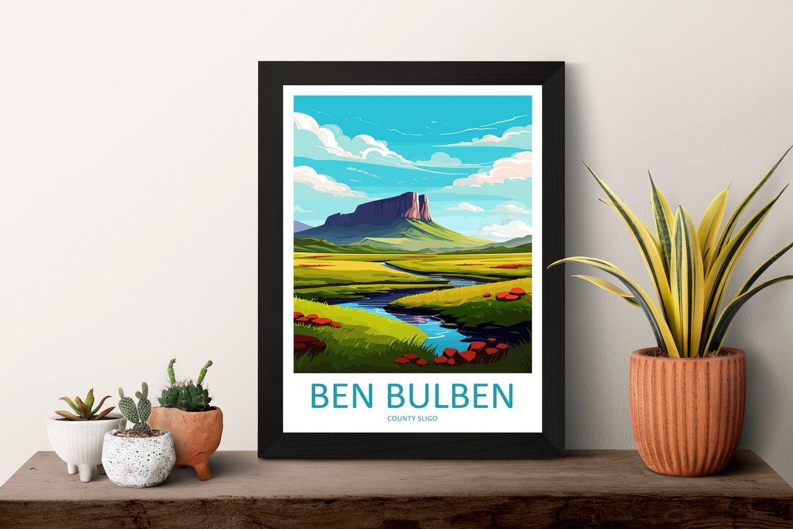 Ben Bulben County Sligo Flat Topped Mountain Valley Stream Poster - Image 3