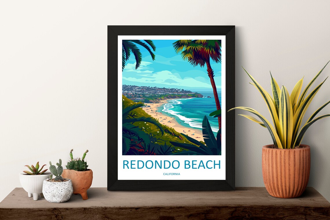 Redondo Beach Travel Poster, California Wall Art - Image 3
