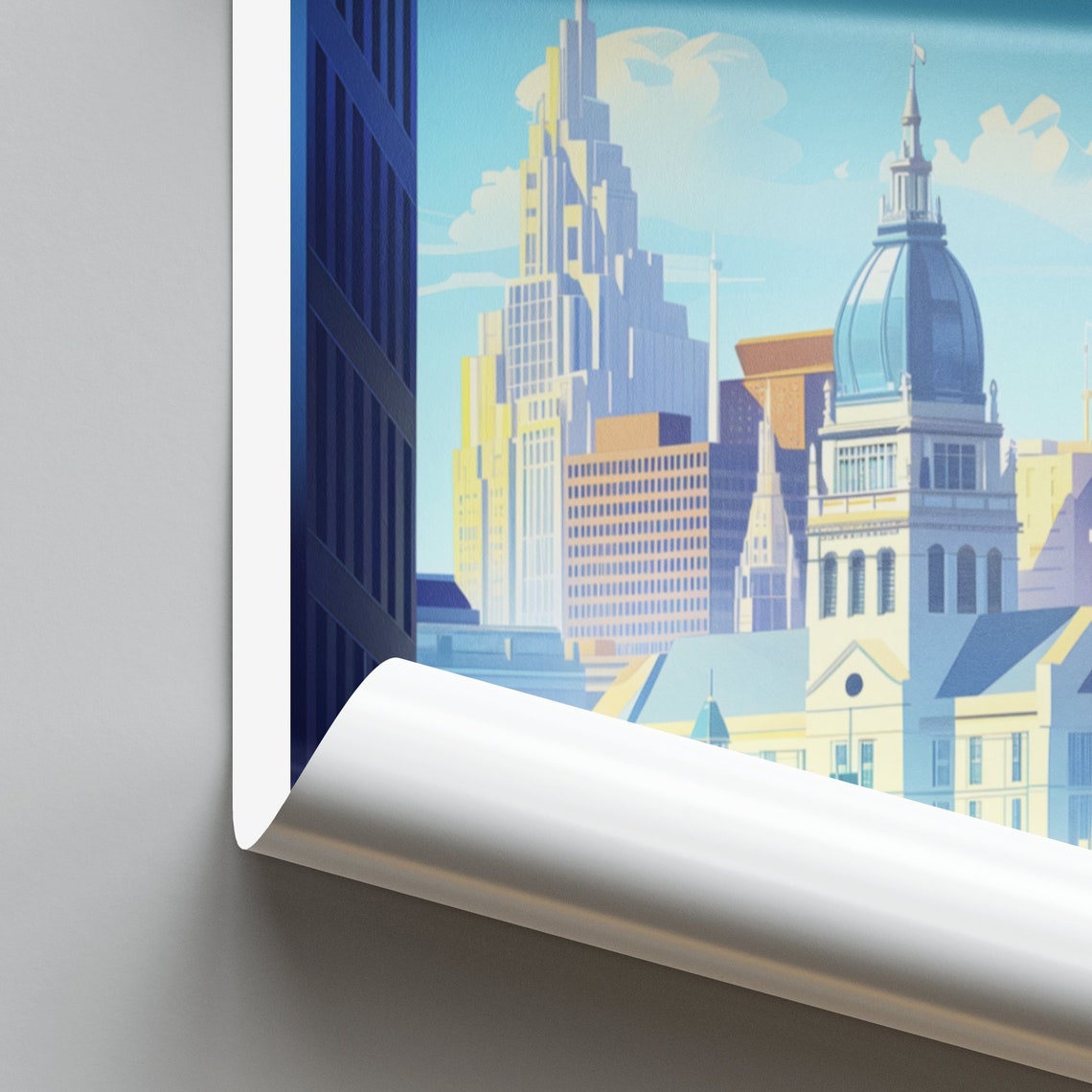 Madison Downtown Poster: Daytime Street View Toward the Capitol Dome - Image 2