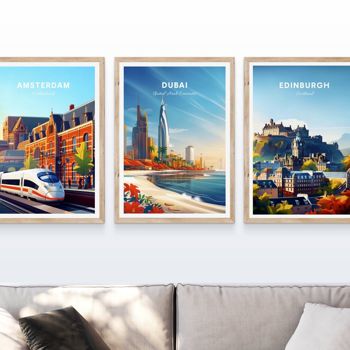 Dubai United Arab Emirates Beach Palm Trees Burj Al Arab Travel Poster - Image 4