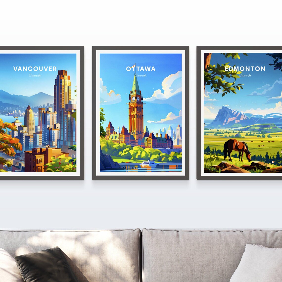 Ottawa Canada Parliament Hill Peace Tower River Boat Travel Poster - Image 4