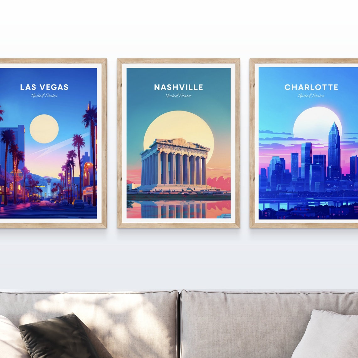 Nashville Tennessee Parthenon Replica and Lake Reflection Poster - Image 4