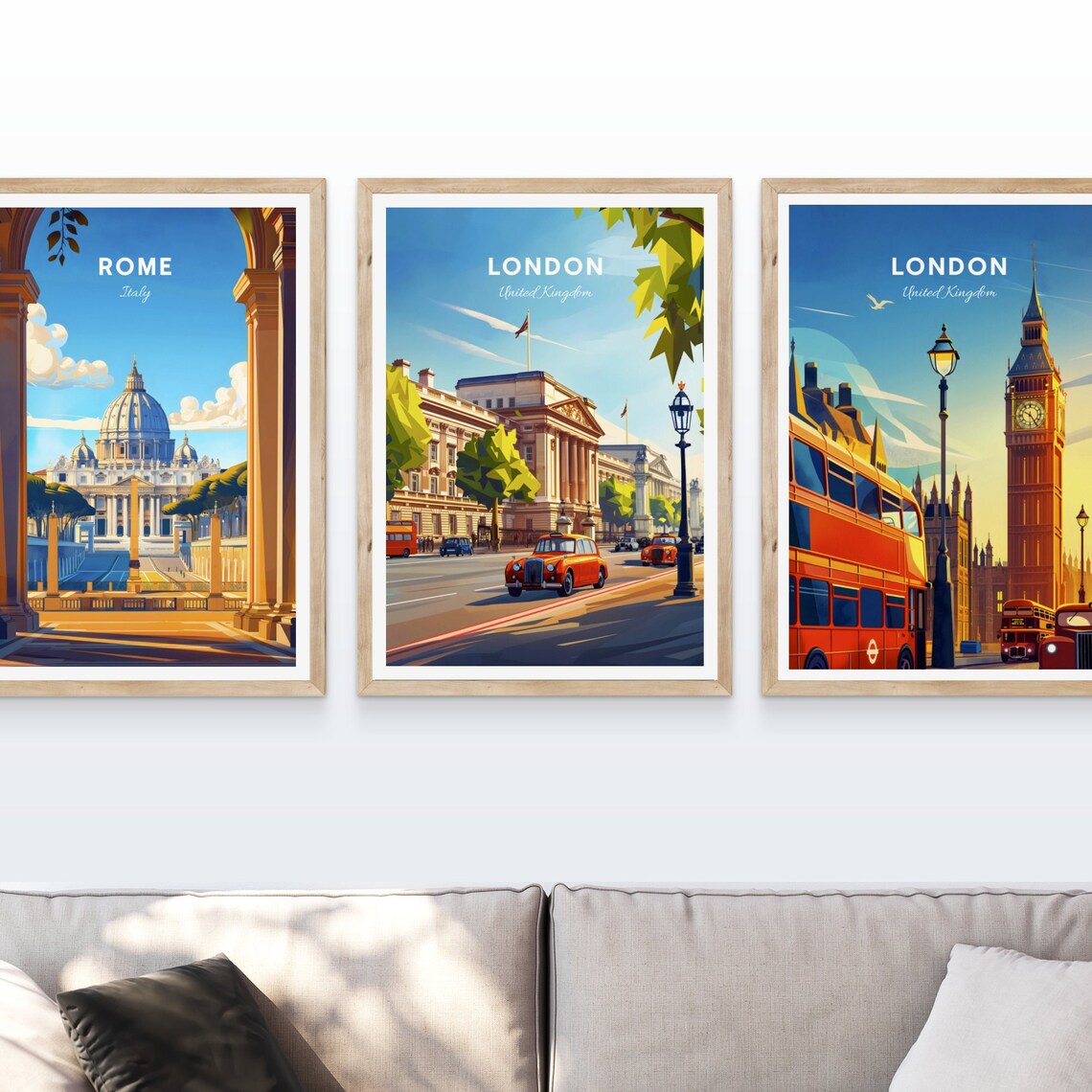 London United Kingdom Buckingham Palace Classic Taxis Poster - Image 3