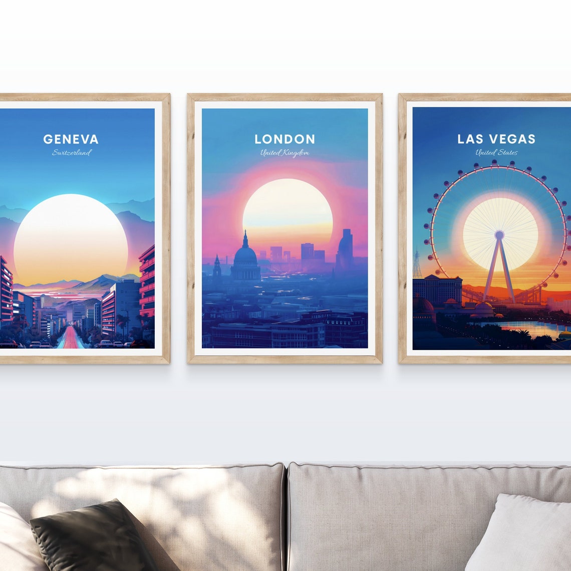 London St Pauls Cathedral Dome Pastel Sunrise Silhouette Poster - Image 4