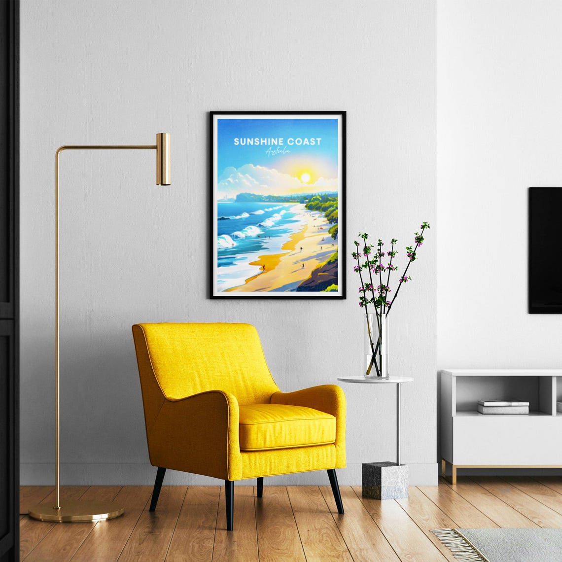 Sunshine Coast Australia Surf Beach Sunrise Waves Travel Poster - Image 2
