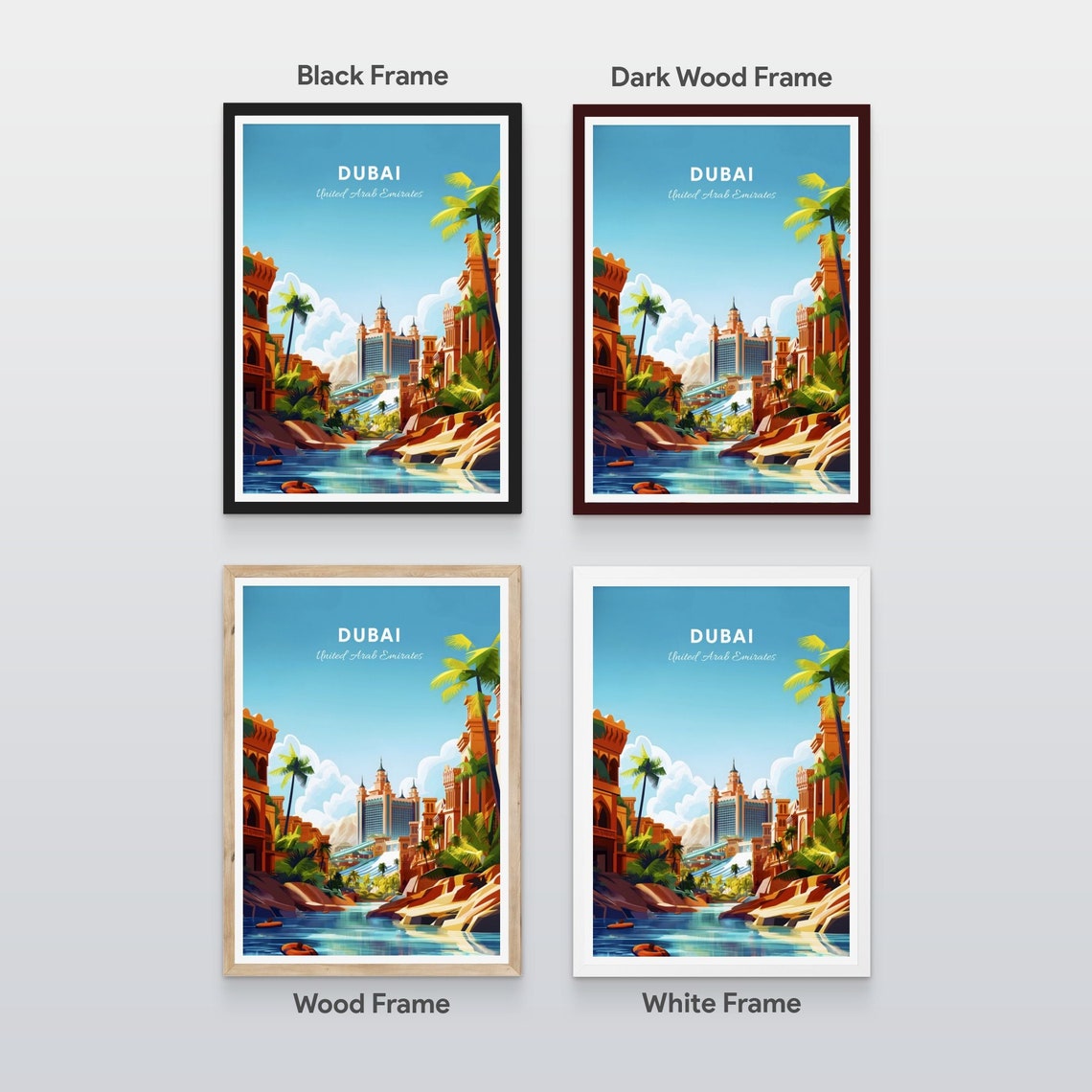 Dubai United Arab Emirates Atlantis The Palm Waterpark Travel Poster - Image 2