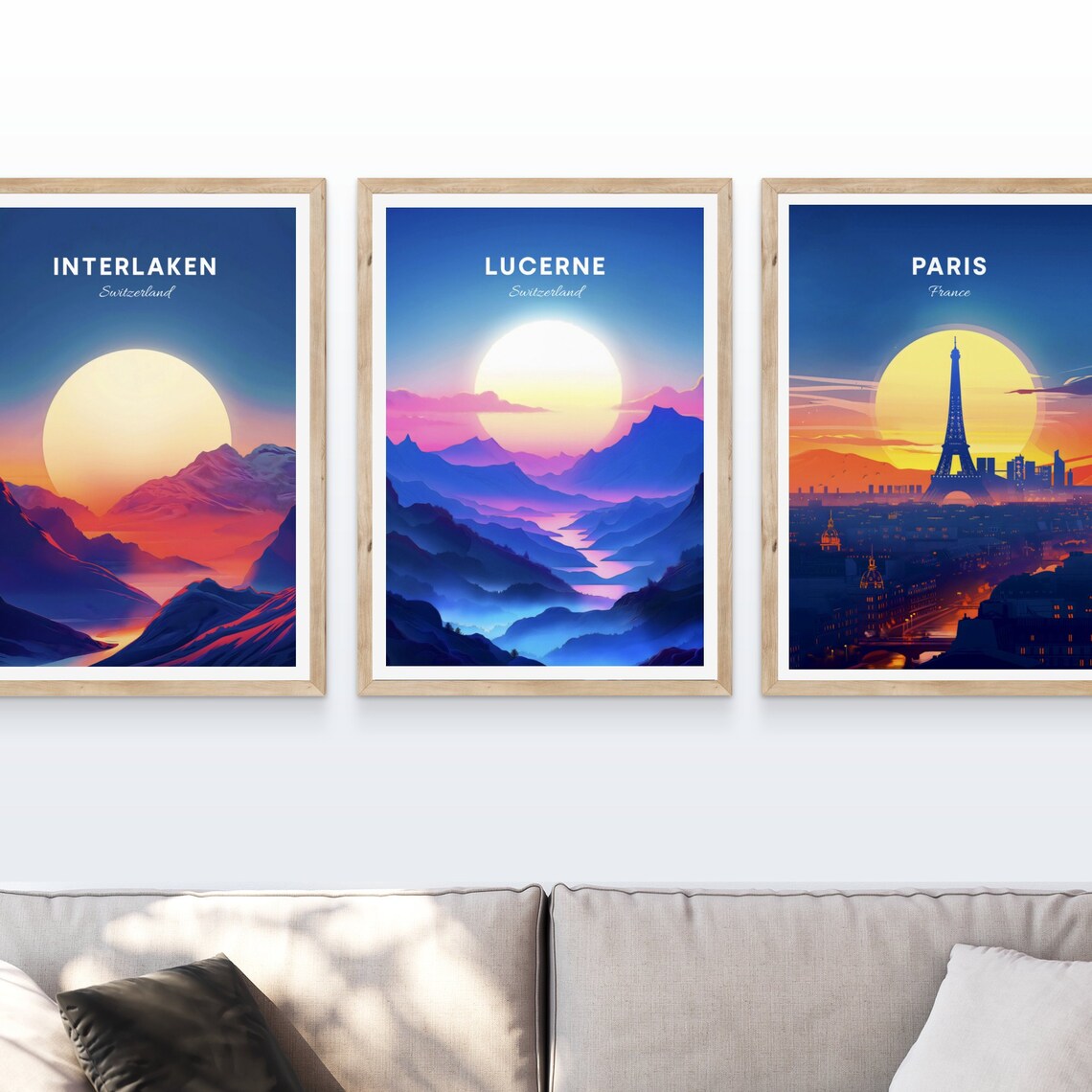 Lucerne Switzerland Dreamy Sunset Over Misty Mountain Lake Poster - Image 4