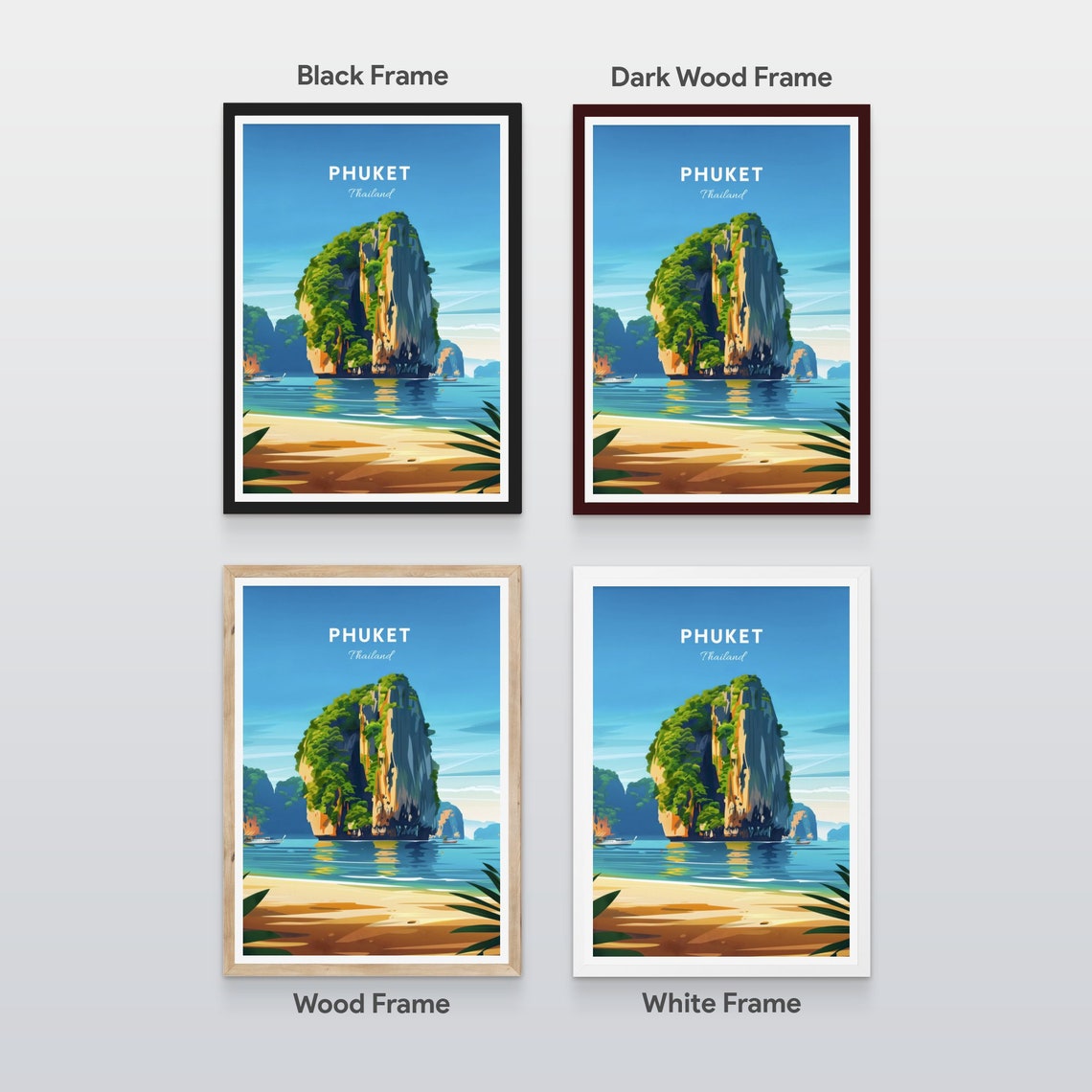 Phuket Thailand Towering Limestone Karst Golden Beach Poster - Image 2