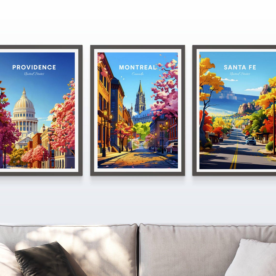 Montreal Canada Historic Old Town Street in Spring Blossom Poster - Image 3