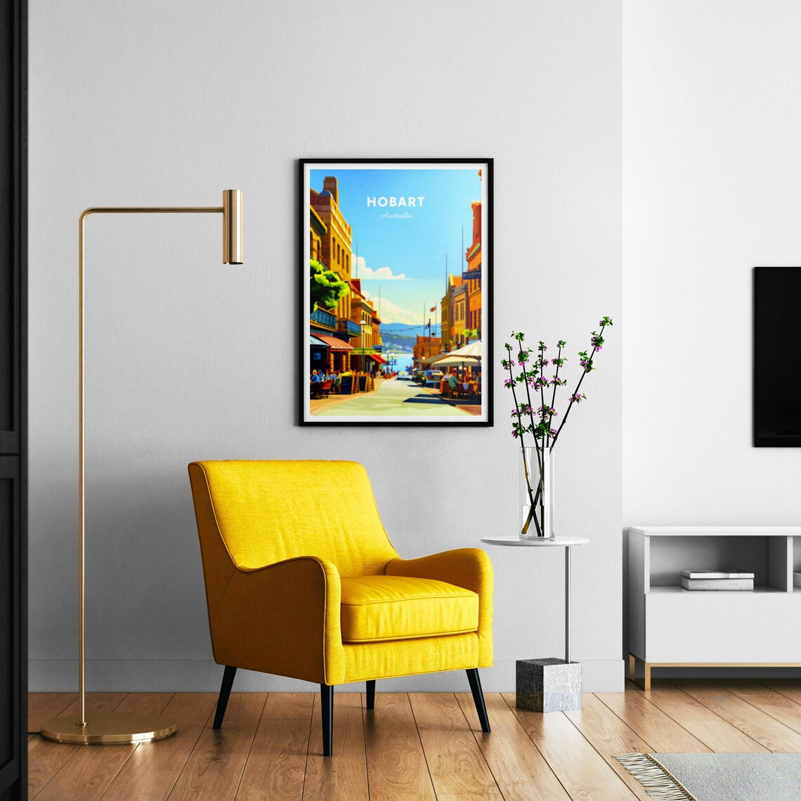 Hobart Australia Historic Salamanca Street Cafes Travel Poster - Image 2