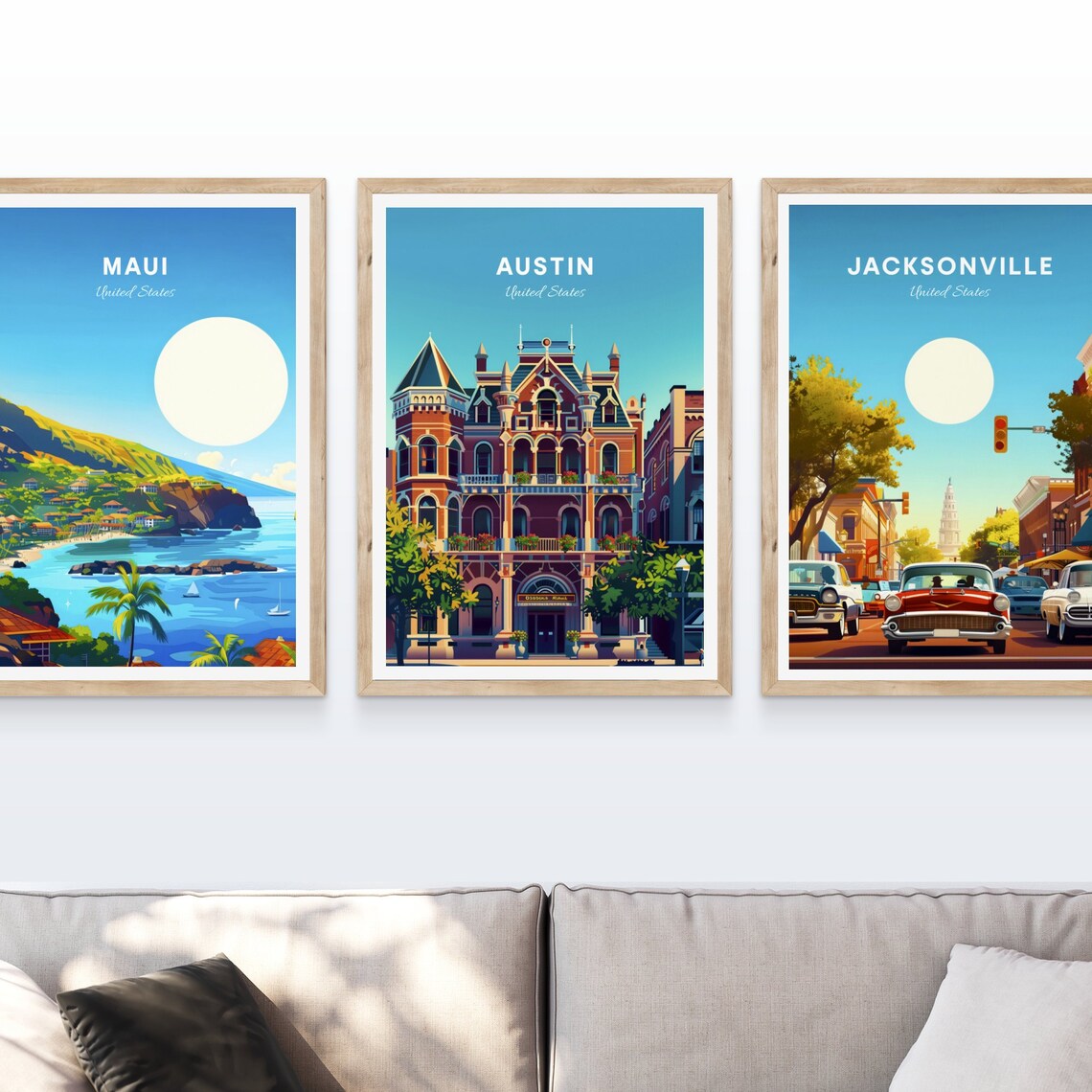 Austin Texas Historic Victorian Brick Building Travel Poster - Image 4