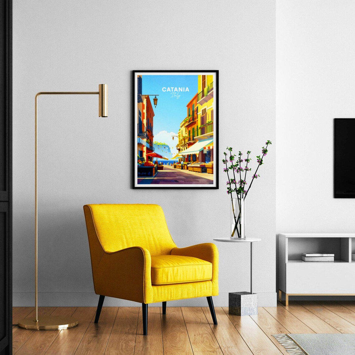 Catania Italy Personalized Travel Poster, Custom Text - Image 2