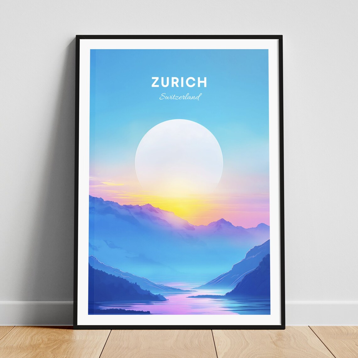 Zurich Switzerland Dreamy Lake Sunrise Alpine Morning Poster