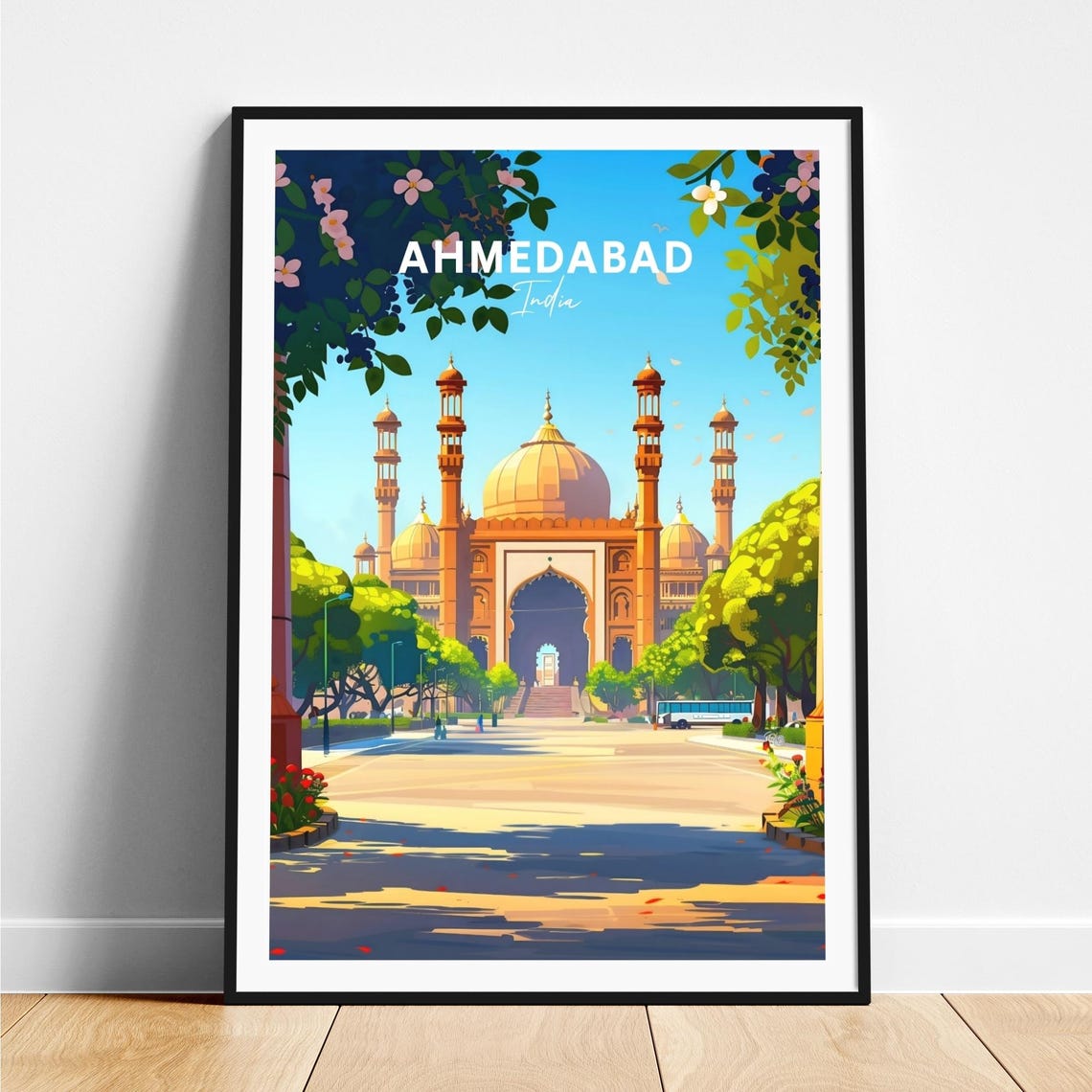 Ahmedabad India Historic Mosque Domes in Sunny Morning Light Poster