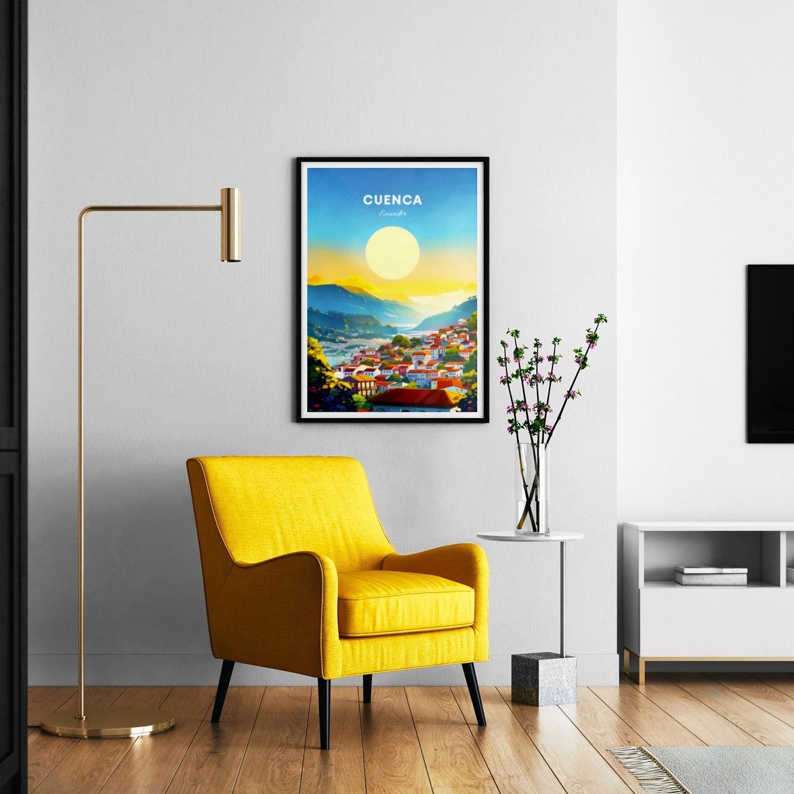 Cuenca Ecuador Colonial Town Sunrise Golden Sun View Scenic Poster - Image 3