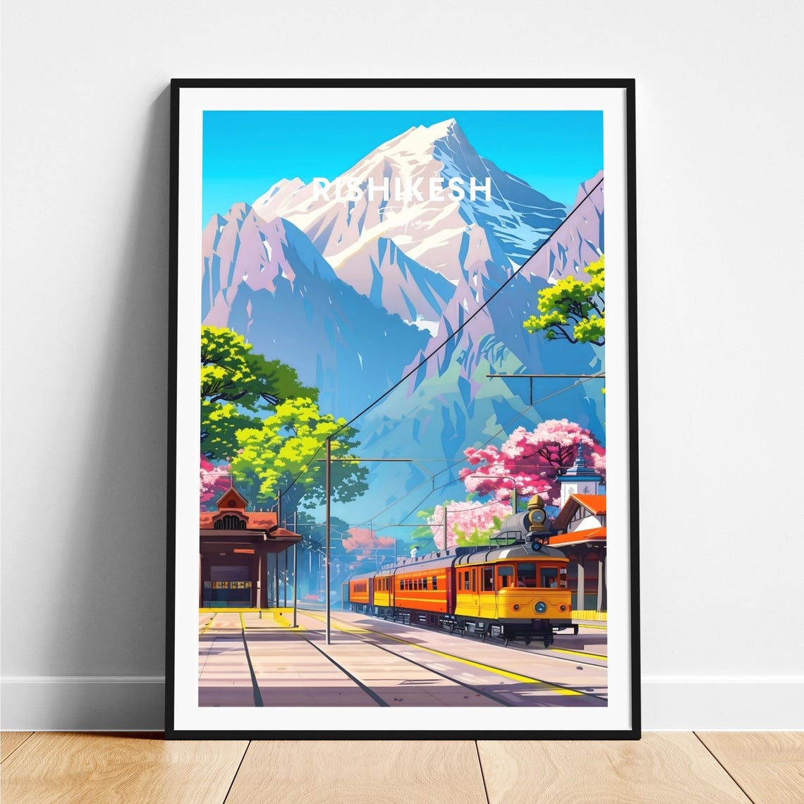 Rishikesh India Himalayan Mountain Railway Station Travel Poster