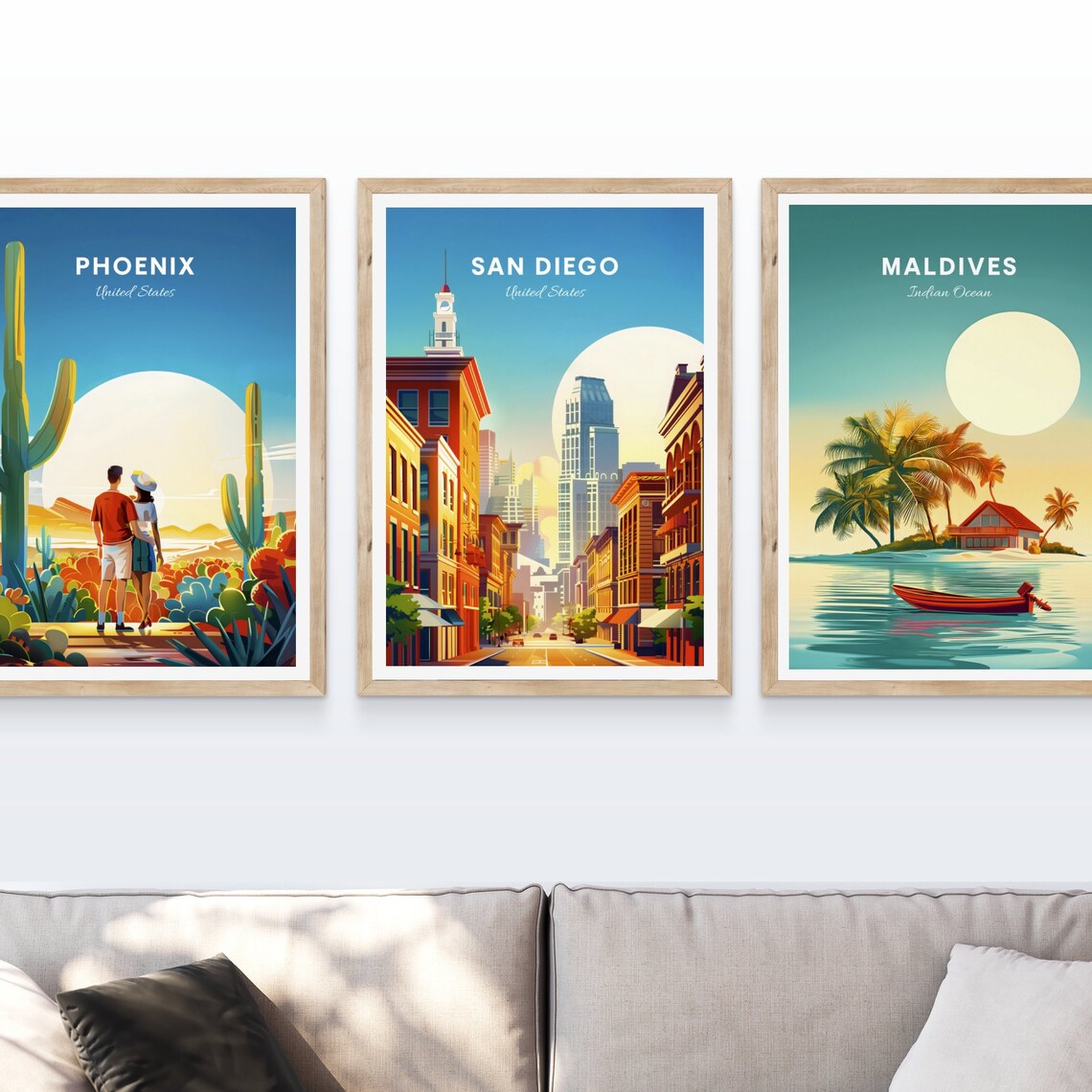 San Diego California Downtown Street Clock Tower City Travel Poster - Image 4