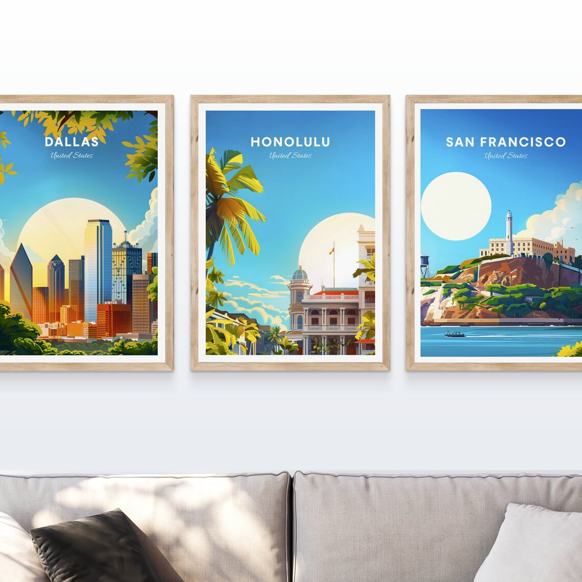 Honolulu Hawaii Historic Iolani Palace Among Palm Trees Travel Poster - Image 4