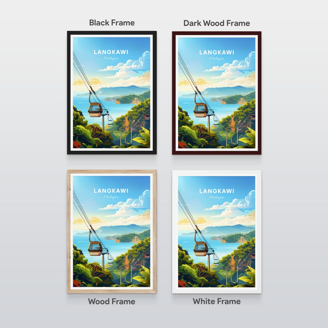 Langkawi Malaysia Scenic Cable Car Ride Over Jungle Bay Poster - Image 2