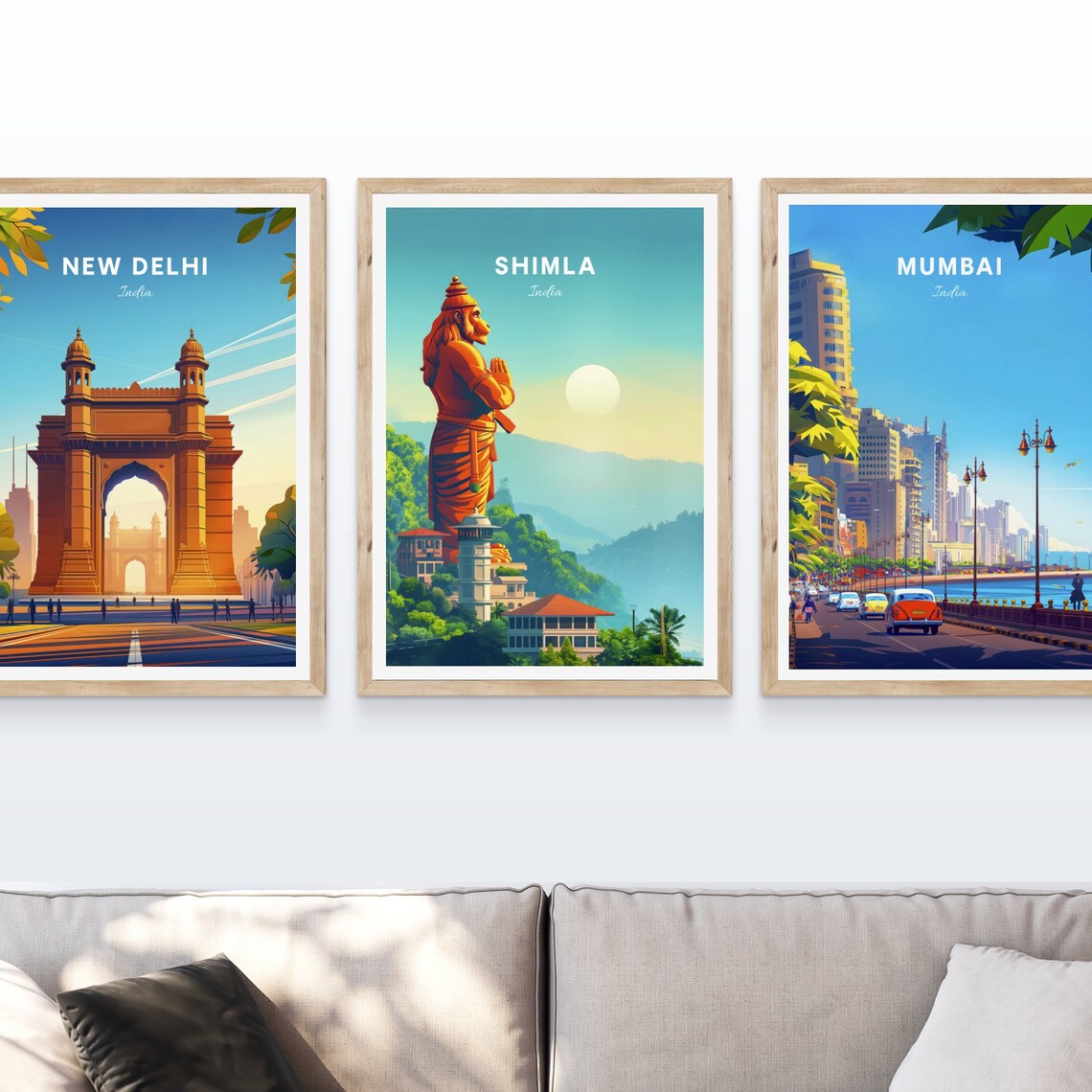 Shimla India Giant Hanuman Statue Sunrise Hills Sacred Poster - Image 4