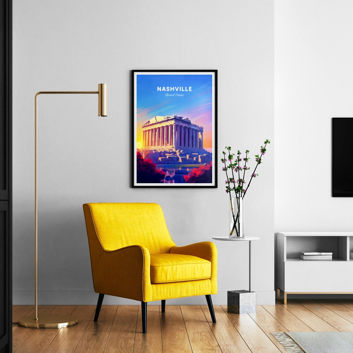 Nashville Tennessee Parthenon Replica in Warm Golden Light Poster - Image 3