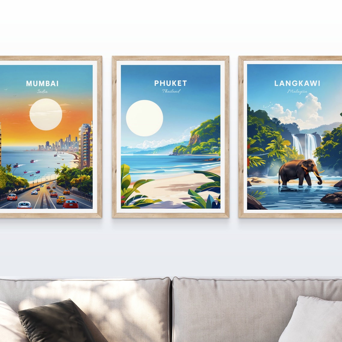 Phuket Thailand Bright Sunny Beach Turquoise Water Headland Poster - Image 4