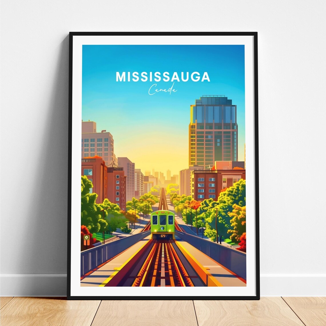 Mississauga Canada Green Subway Elevated Track Skyline Poster