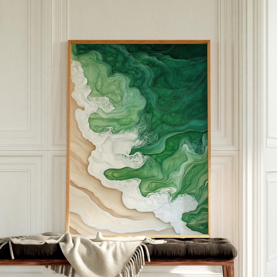Sage Green And Beige Textued Japandi Art Living Room Wall Wabi Sabi 20x28 Prints Mid Century