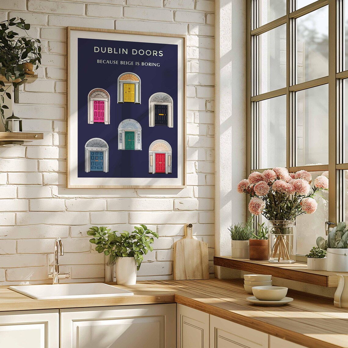 Dublin Doors Travel Poster, Funny Irish Print - Image 3