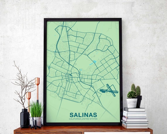 Salinas Ca Usa Poster Color Hometown City Print Modern Home Decor Office Decoration Wall Art Dorm Bedroom Gift